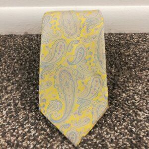Stefano Ricci Neck Tie Luxury Collection 100% Silk Gold Paisley 60.5L 3.5W